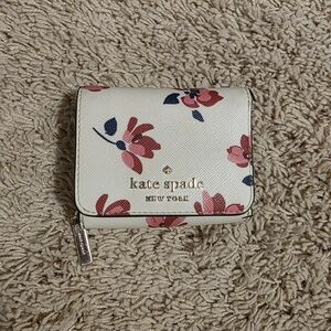 Kate Spade White and Pink Floral Wallet